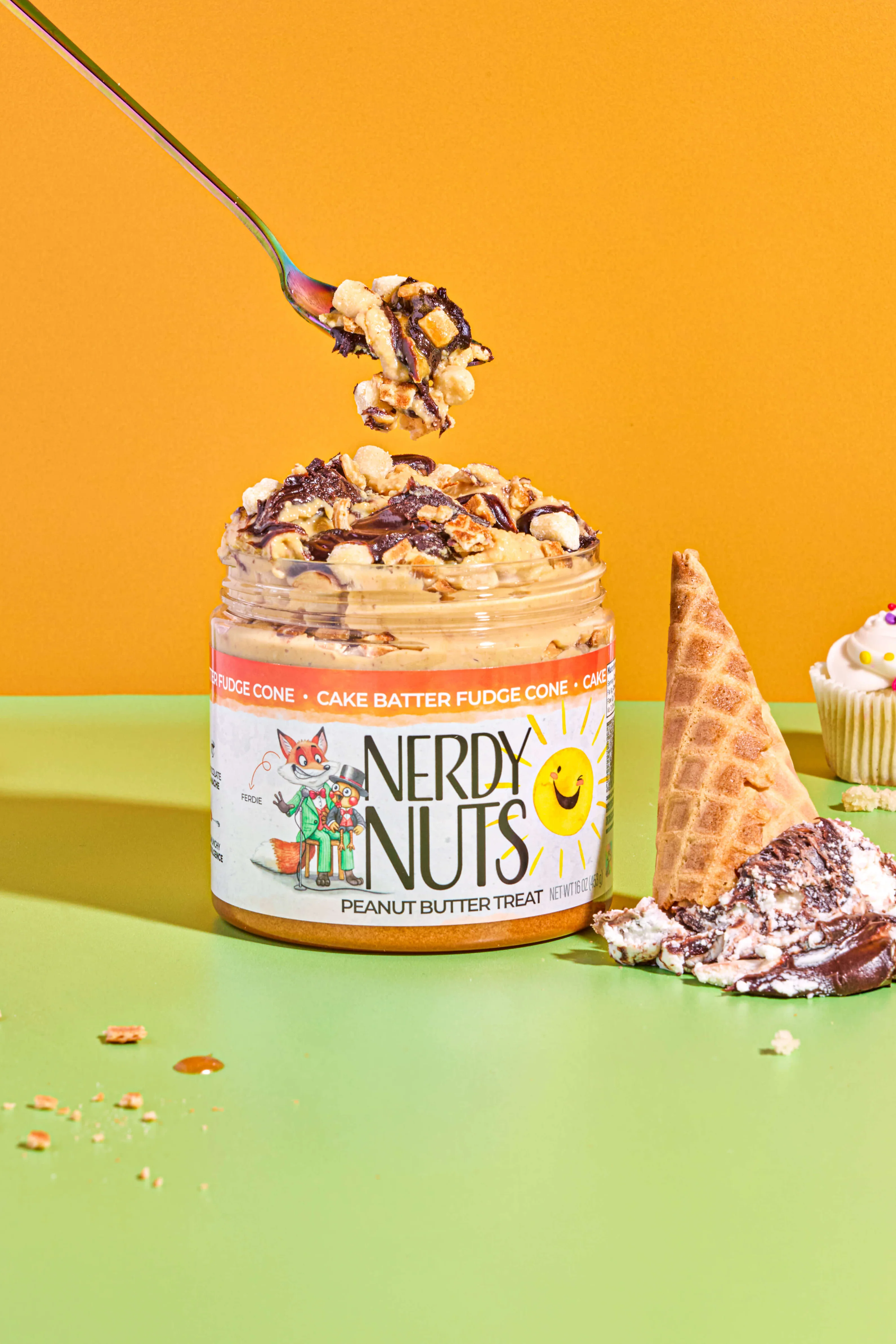Cake Batter Fudge Cone Peanut Butter Treat