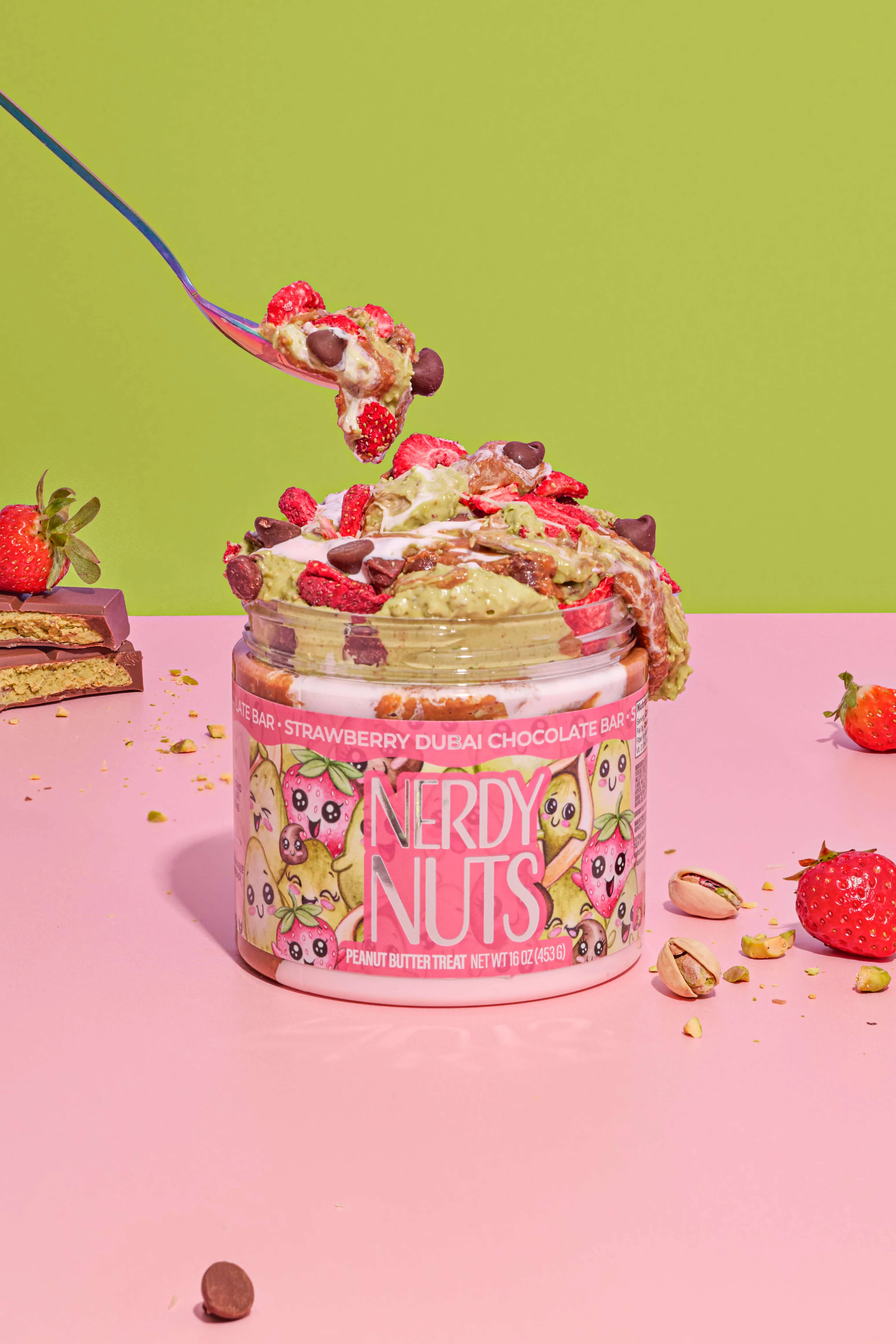 Strawberry Dubai Chocolate Bar Peanut Butter Treat