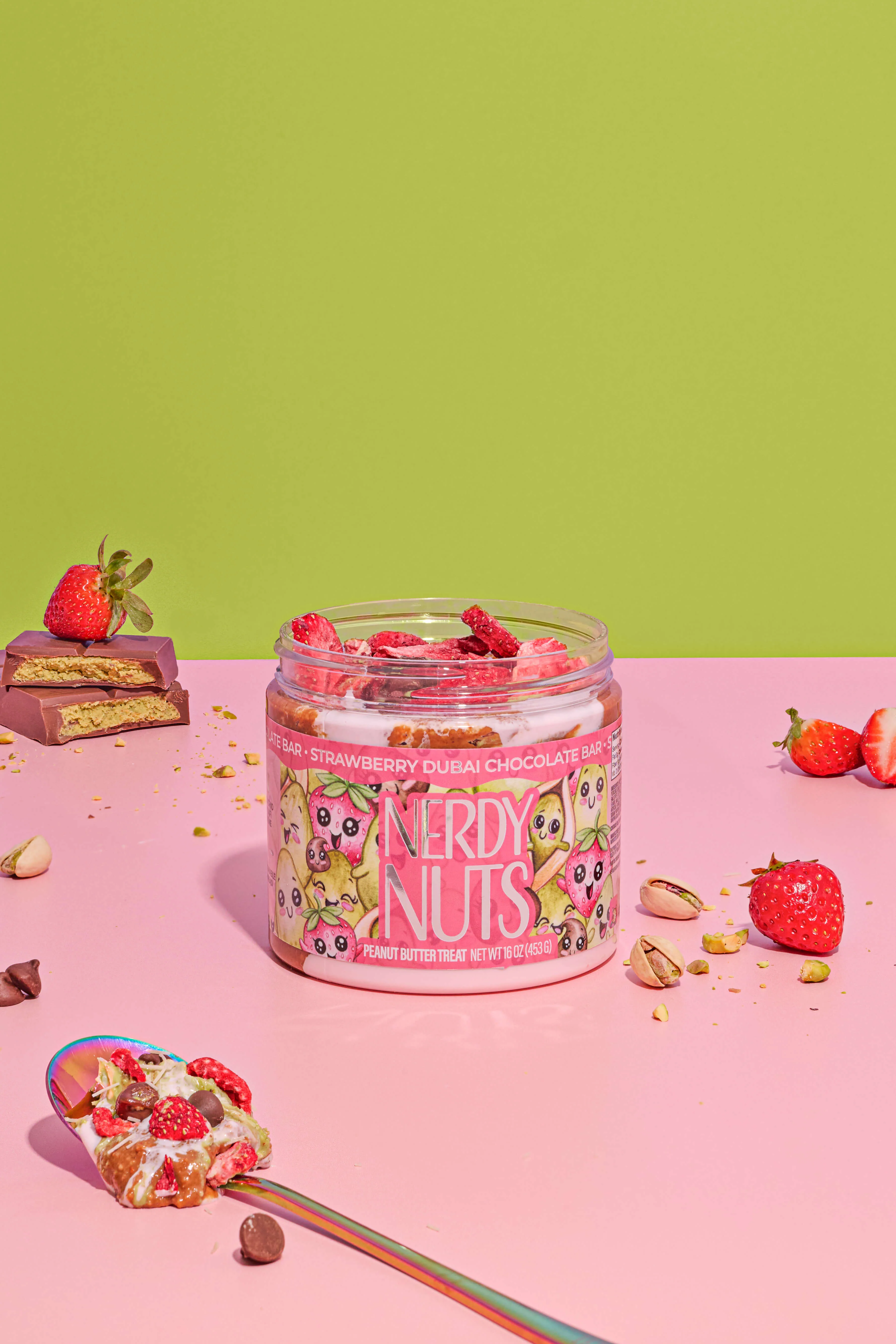 Strawberry Dubai Chocolate Bar Peanut Butter Treat - Image 3